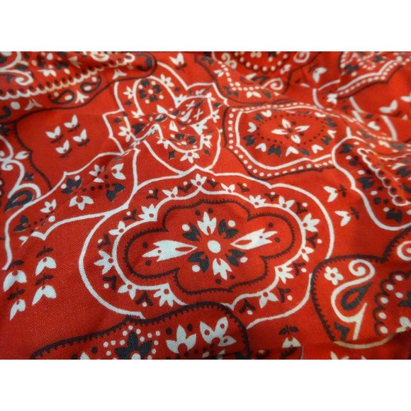 RARE Vintage 40s‎ Red Bandana Formed headscarf by SYMPHONY land girl WW2 - Picture 2 of 6
